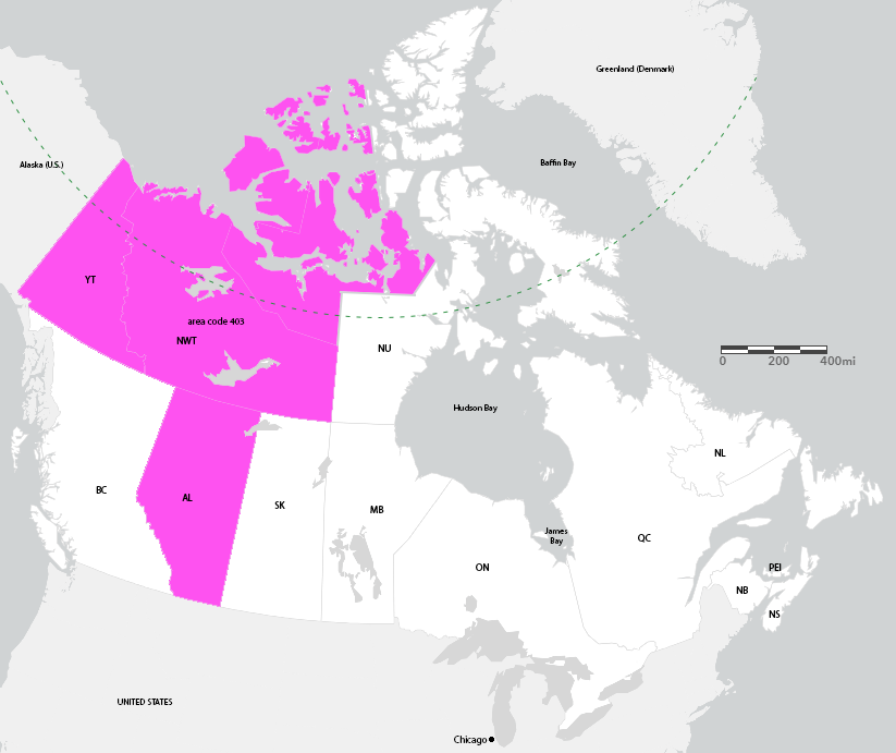 Canada with area 403